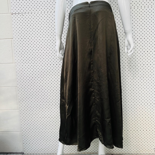 MAX / khaki satin slip skirt / 14 (3893694679985417252)