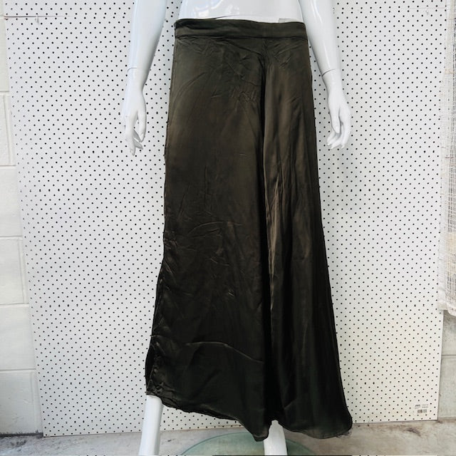 MAX / khaki satin slip skirt / 14 (3893694683959219771)