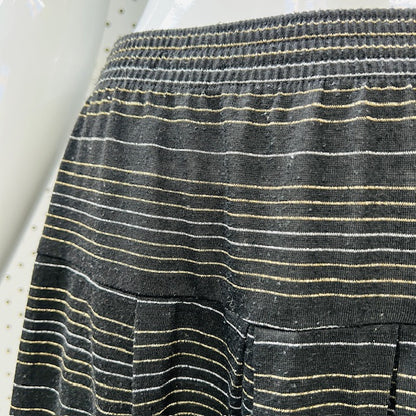 1980s vintage / black + lurex dropped waist skirt / m (3893694686165911335)
