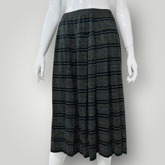 1980s vintage / black + lurex dropped waist skirt / m (3893695248902432552)