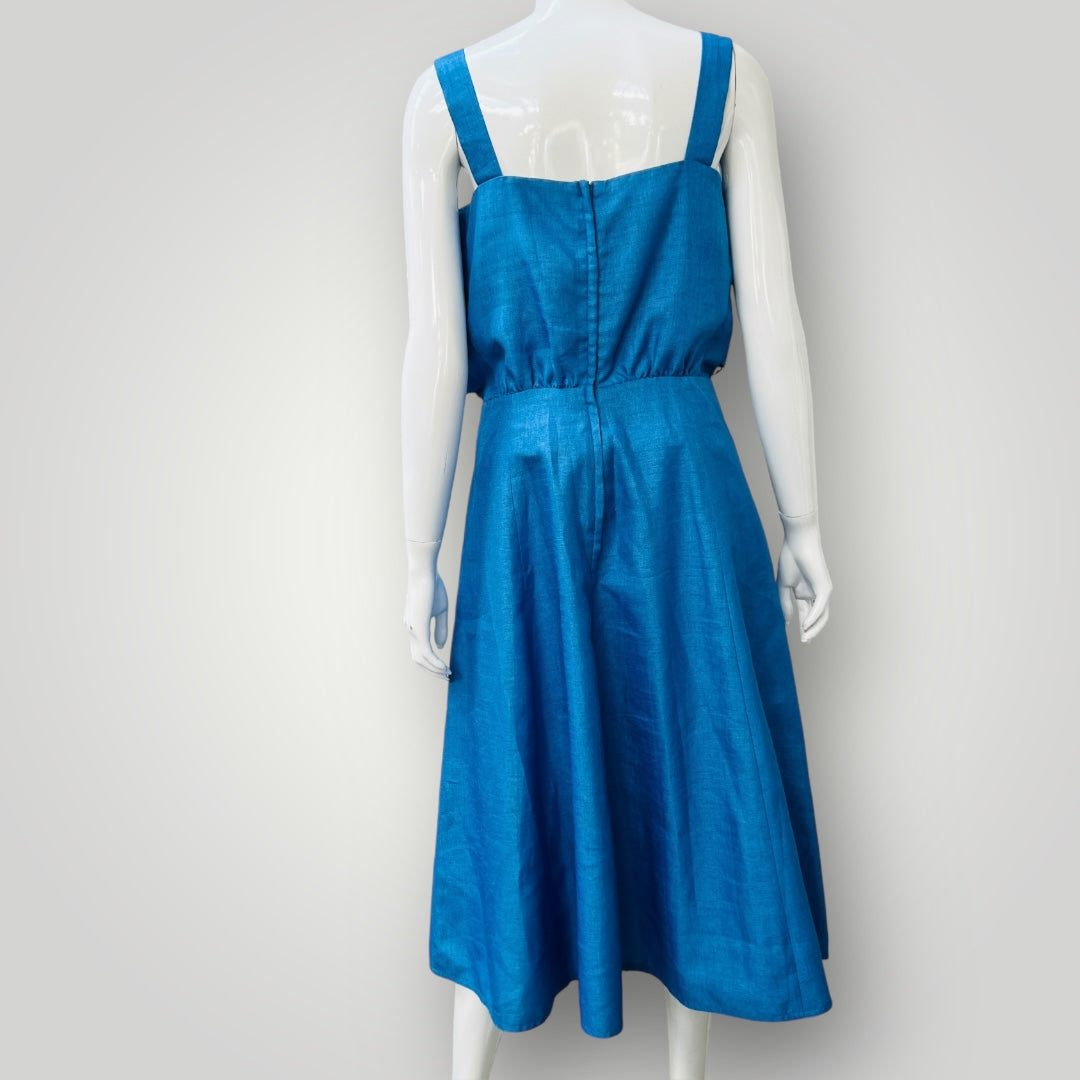 1960s nz vintage / SOUTHWELL / electric blue sundress and jacket / s/m (3893695273702032448)