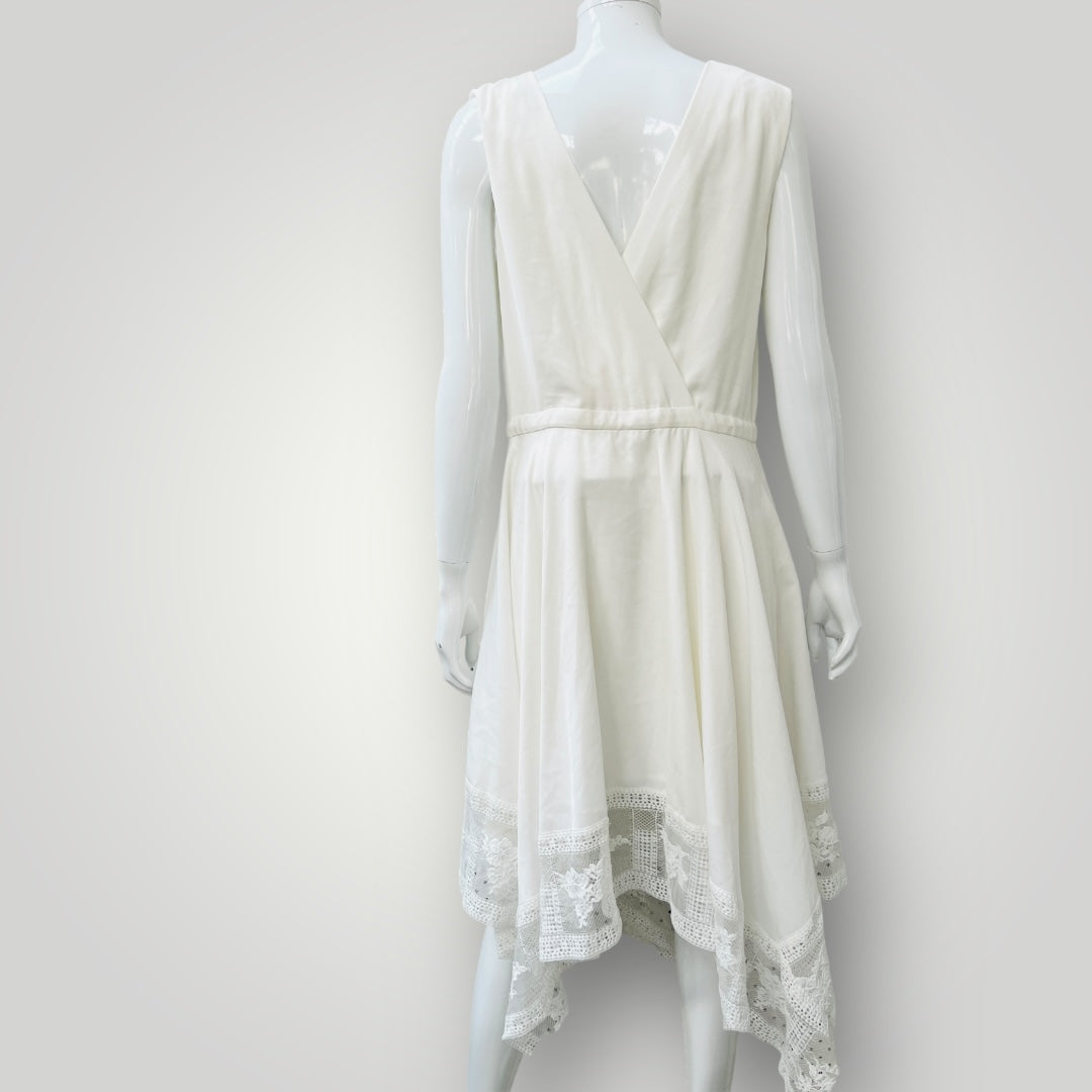 MAJE / Rushane Lace-Trimmed Handkerchief-Hem Dress / $700rrp / 3 (3893695297865897459)