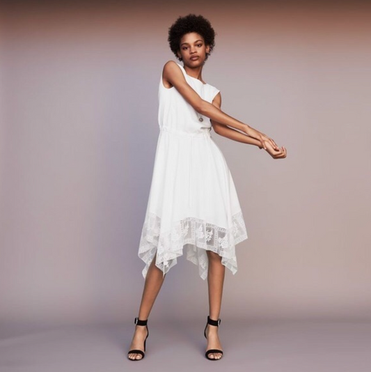 MAJE / Rushane Lace-Trimmed Handkerchief-Hem Dress / $700rrp / 3 (3893833746271468455)