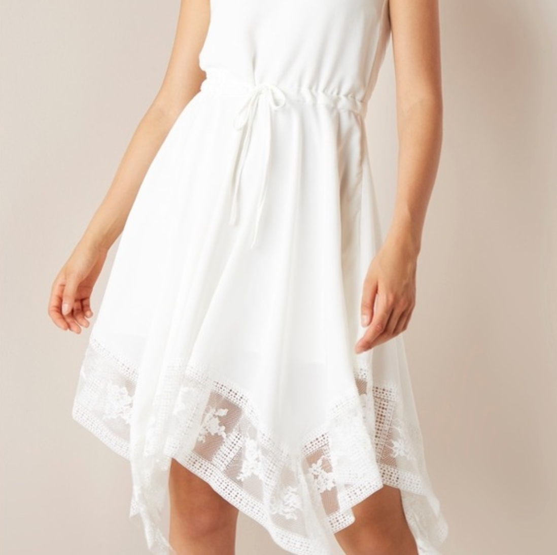 MAJE / Rushane Lace-Trimmed Handkerchief-Hem Dress / $700rrp / 3 (3893833756719012589)