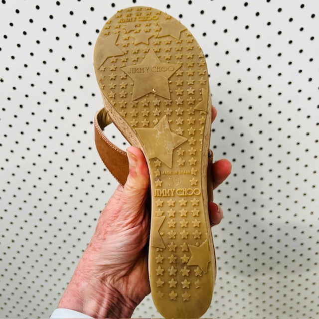 JIMMY CHOO / paque 70 leather platform jandals / 39 (3894108157963148735)