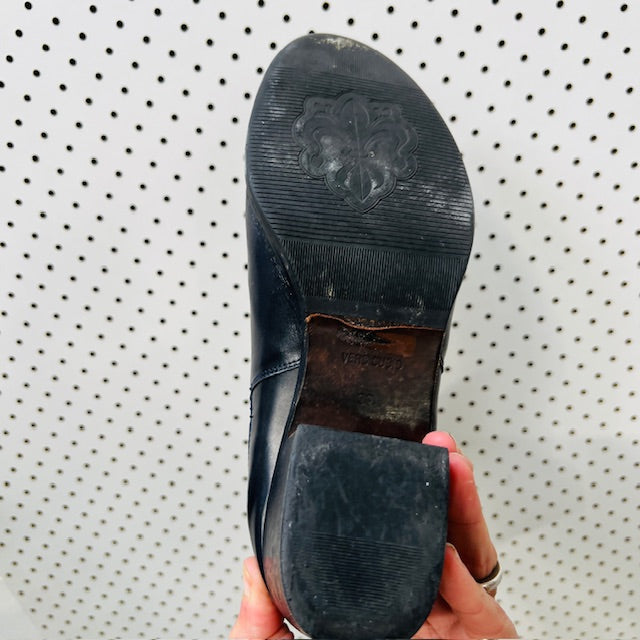 PROGETTO/ blue leather chelsea boots / 39 (3894108198536180314)