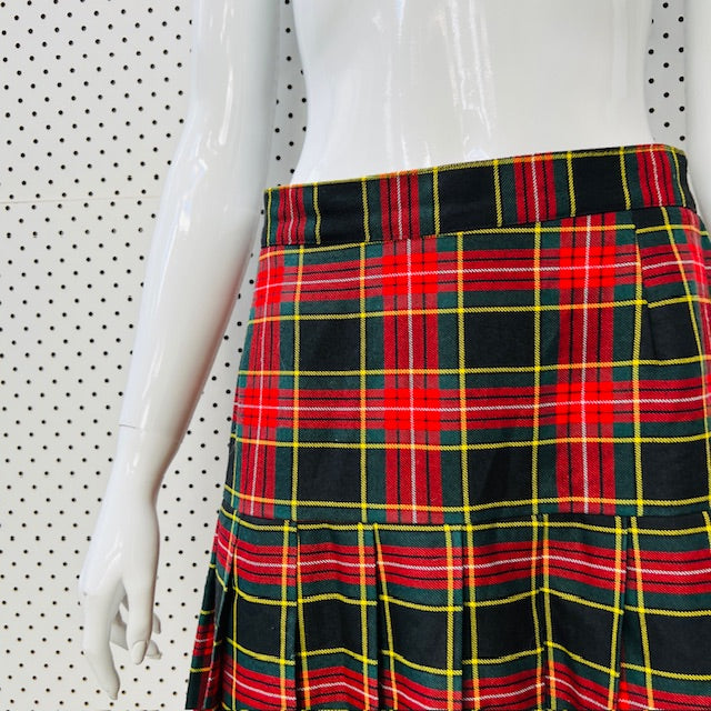 1980s nz vintage / CHARADE / tartan drop waist maxi skirt / 14 (3894108289563855884)