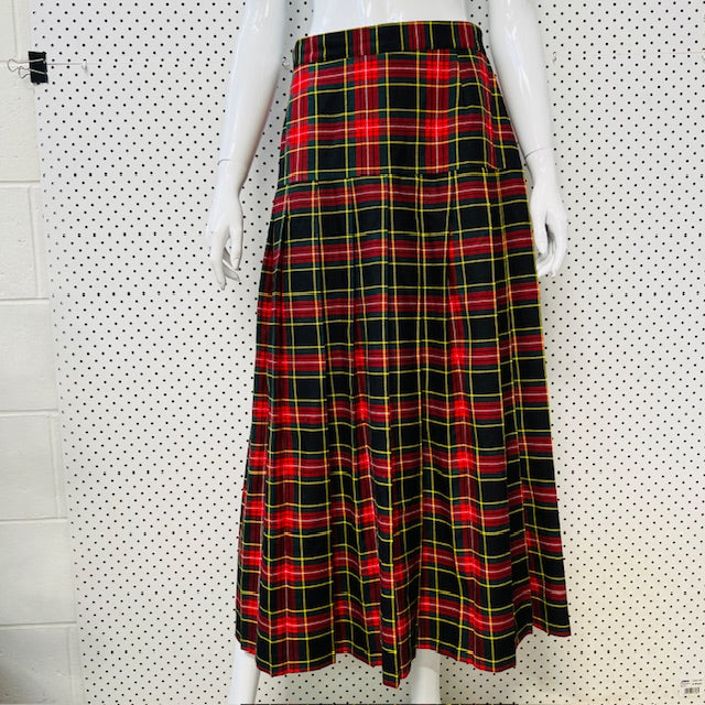 1980s nz vintage / CHARADE / tartan drop waist maxi skirt / 14 (3894108292016555027)