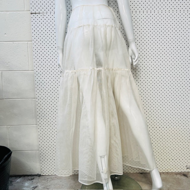 1960s nz vintage / TULLE / full underskirt in white / s (3894108311153725627)