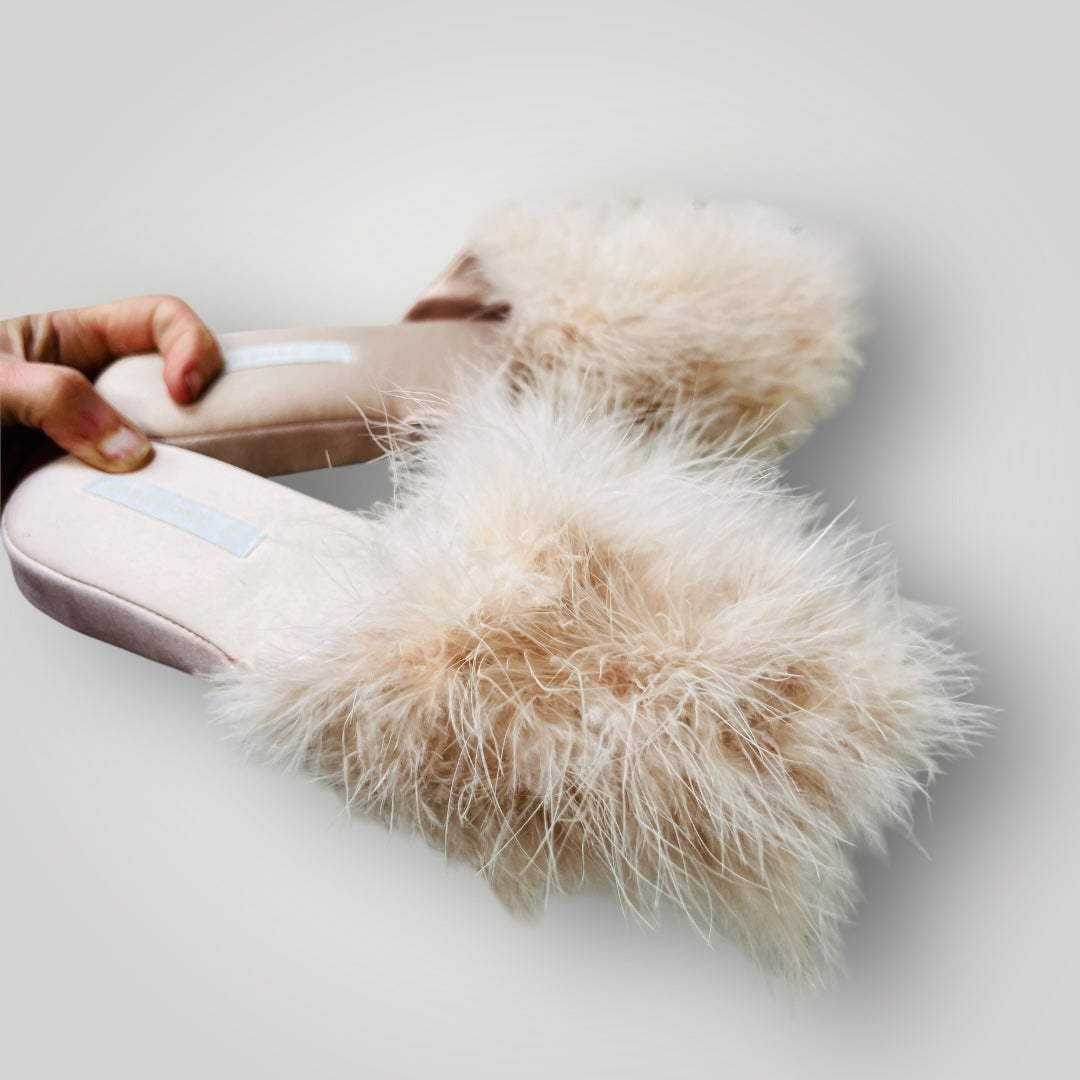 ZARA HOME / faux fur fluffy slippers / 39 (3894108728909384584)