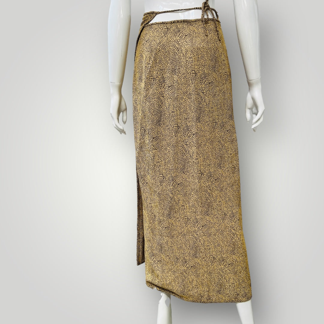 1990s nz vintage / MARILYN SAINTY / wrap skirt / 10 / made in nz (3894272251990582384)
