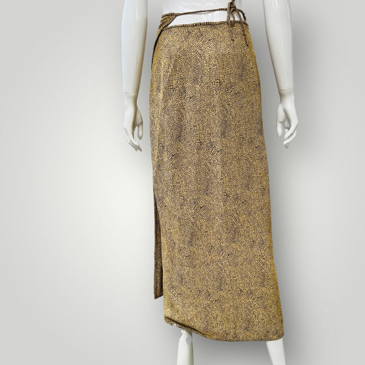 1990s nz vintage / MARILYN SAINTY / wrap skirt / 10 / made in nz (3894272251990582384)