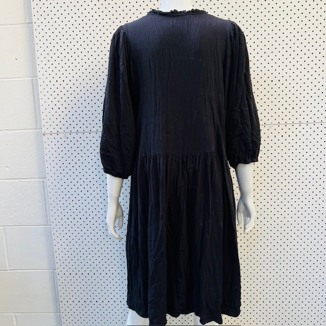 navy blue / babydoll dress / m/l (3894342031928901888)