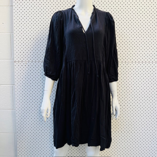 navy blue / babydoll dress / m/l (3894342035364345014)