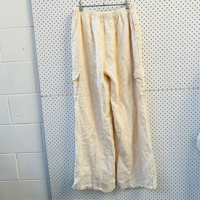 DISSH / INGRID buttermilk linen cargo pants / 12 (3894342051707481443)