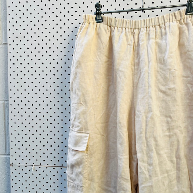 DISSH / INGRID buttermilk linen cargo pants / 12 (3894342055929560876)