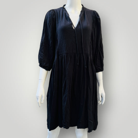 navy blue / babydoll dress / m/l (3894342245798989126)