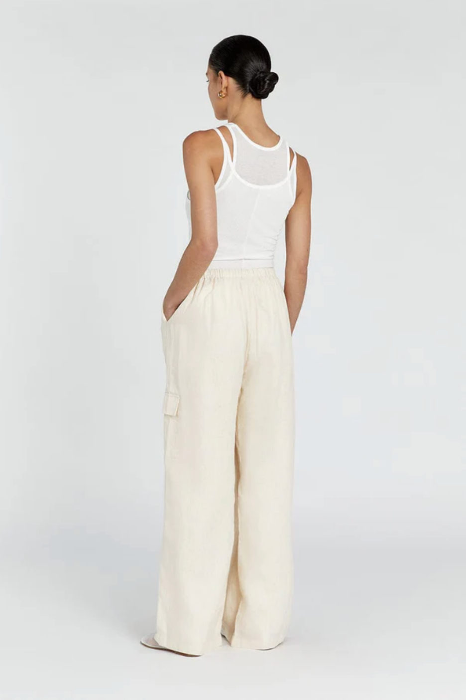 DISSH / INGRID buttermilk linen cargo pants / 12 (3894351008192591134)