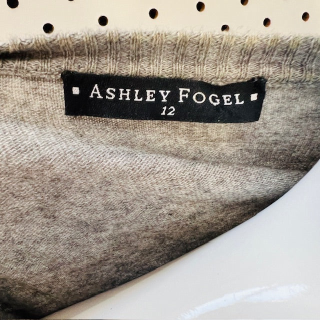 ASHLEY FOGEL / grey cotton cashmere cardigan / 2000s nz vintage / s/m (3894552635945196911)