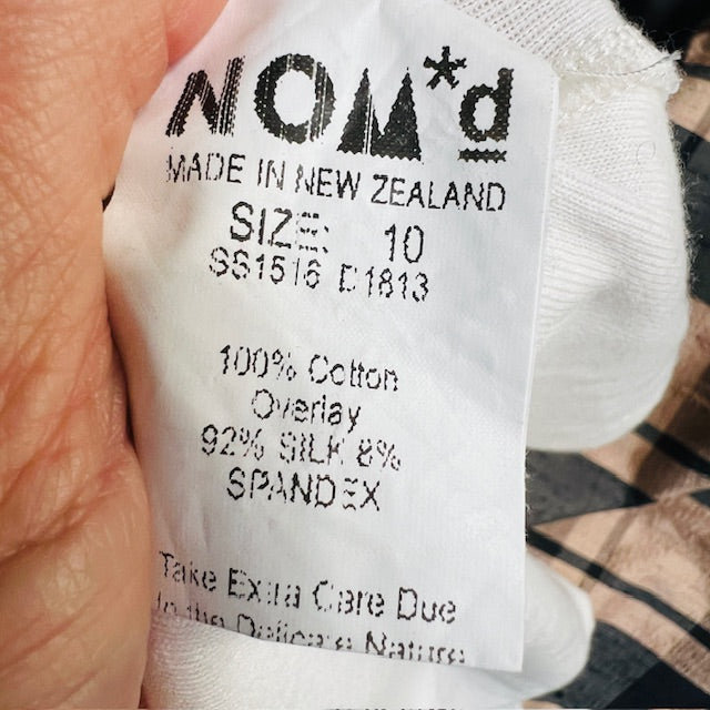 2000s nz vintage / NOM*D / white silk dress / 10 (3894552747676022805)
