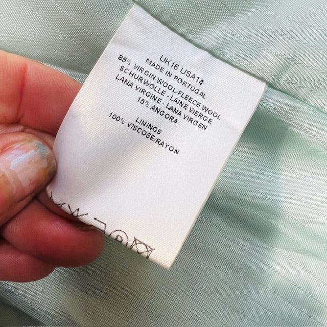 vintage / JAEGER / peppermint green wool blazer / 16 (3894552793056217047)
