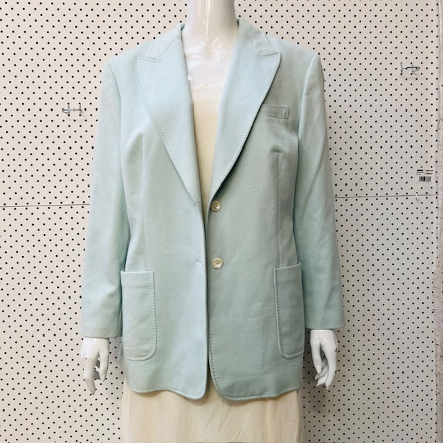 vintage / JAEGER / peppermint green wool blazer / 16 (3894552800335826569)