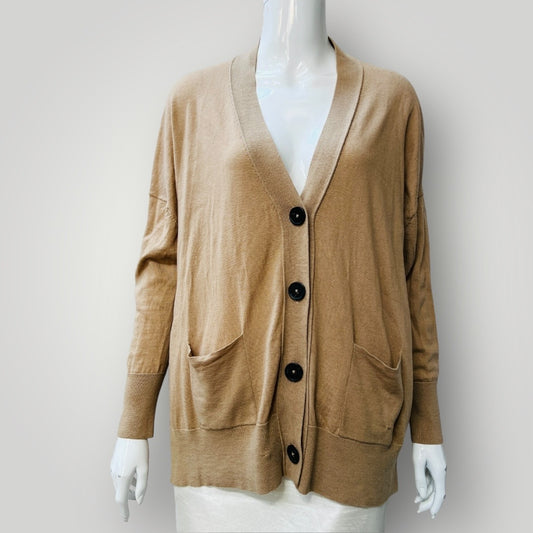 SILLS / brown merino cardigan / m (3894553053386281321)