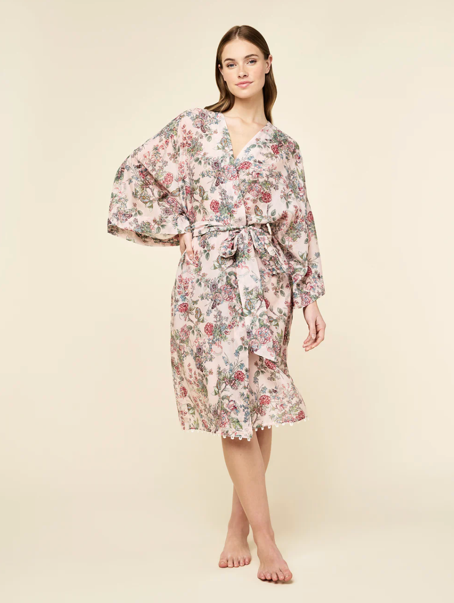 PAPINELLE / 'LAYLA' midi robe in silk / L / $185rrp (3894707827831608752)