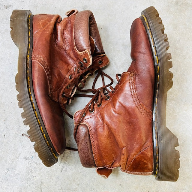 1990s vintage / dr martens brown 939 boots / made in england / 39 (3894777305071348168)