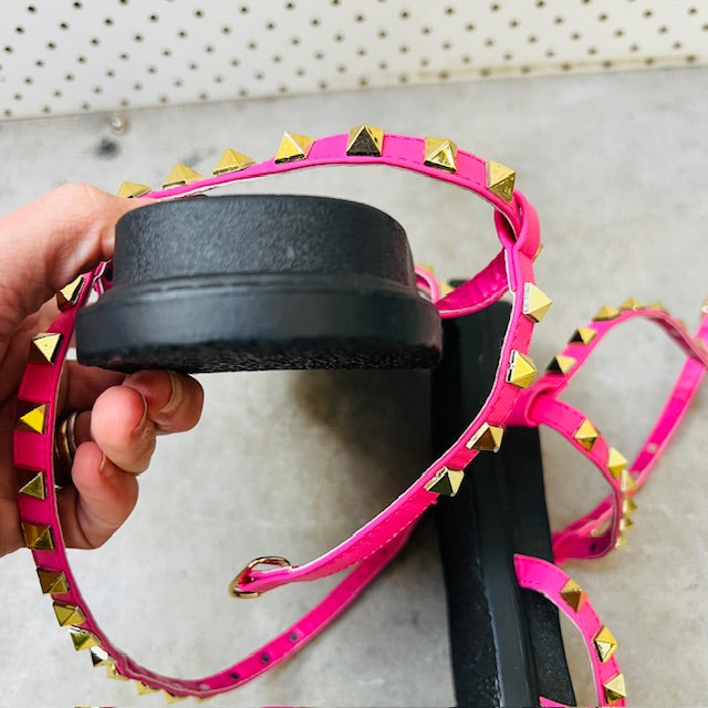 DECJUBA / pink gladiator sandals / 39 (3894777386165141539)
