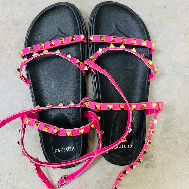 DECJUBA / pink gladiator sandals / 39 (3894777389783962651)