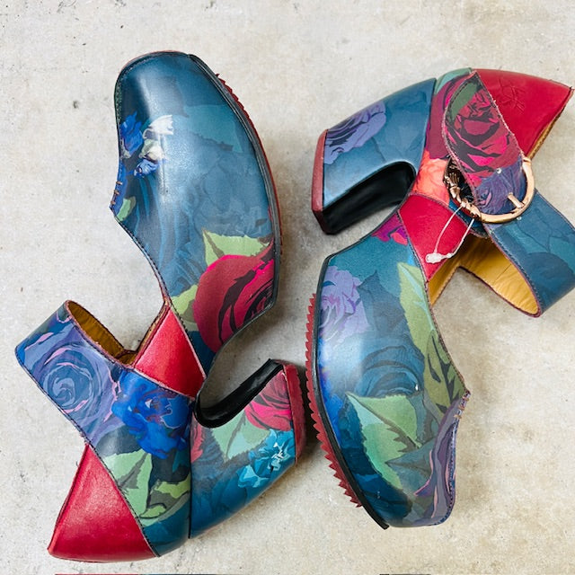 john fluevog / prepare leader / floral platform mary jane shoes / 8.5 (3894777463530582958)