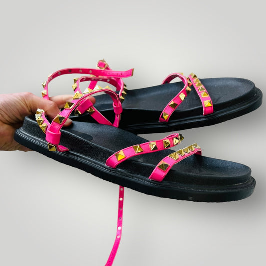 DECJUBA / pink gladiator sandals / 39 (3894777657281988511)
