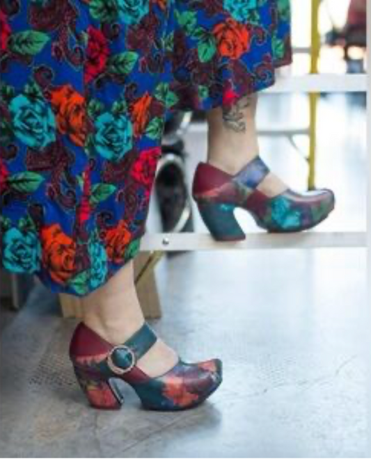 john fluevog / prepare leader / floral platform mary jane shoes / 8.5 (3894791838513127453)