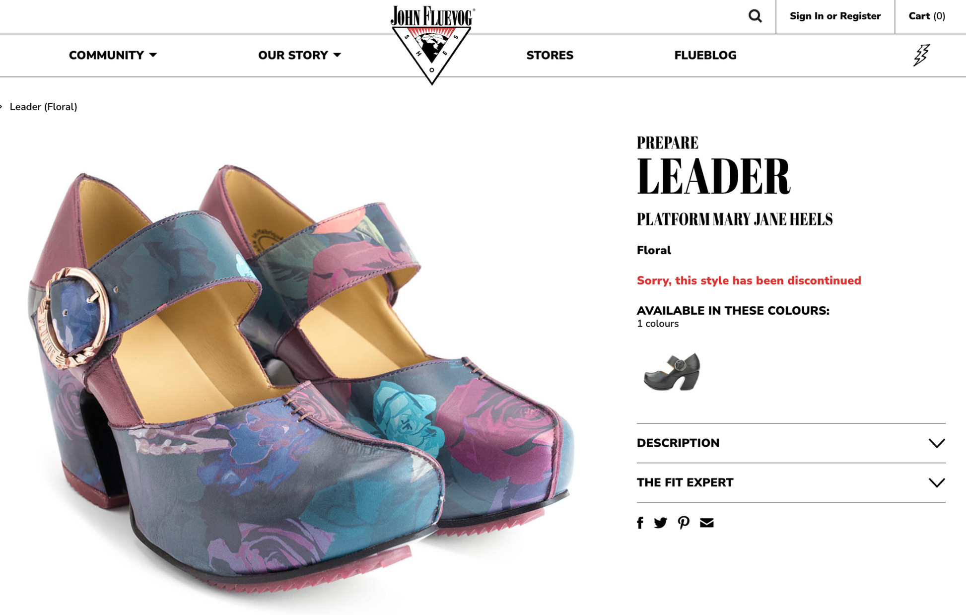 john fluevog / prepare leader / floral platform mary jane shoes / 8.5 (3894791842660449291)