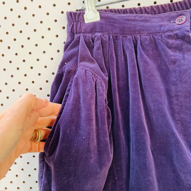1980s vintage / purple velvet balloon pants / s (3894814931316402865)
