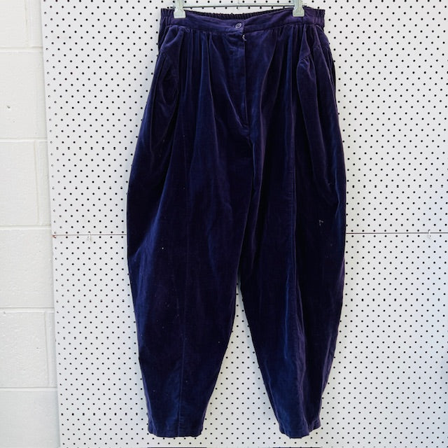 1980s vintage / purple velvet balloon pants / s (3894814933076642942)