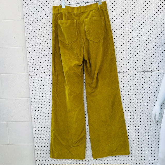 VICTORIA BECKHAM / 'alina' corduroys in chartreuse moss green / 10 (3894814937844985228)