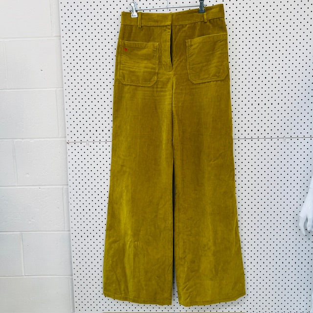 VICTORIA BECKHAM / 'alina' corduroys in chartreuse moss green / 10 (3894814945064318809)