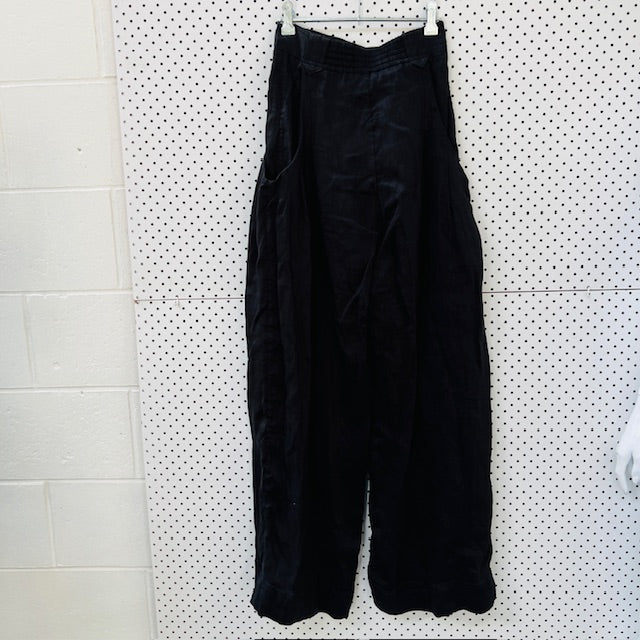 AJE / high waisted linen pants in black / s (3894814980976338659)