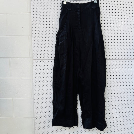 AJE / high waisted linen pants in black / s (3894814984336759986)