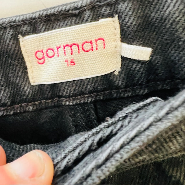GORMAN / wide legged black jeans / 16 (3894815019236064090)