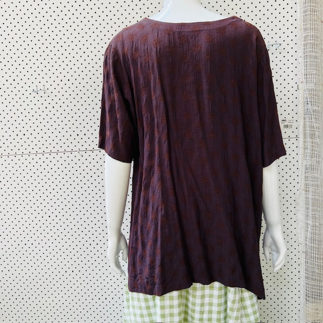 1990s nz vintage / CHLOROFILE / burgundy top / 14 (3894815058636254752)
