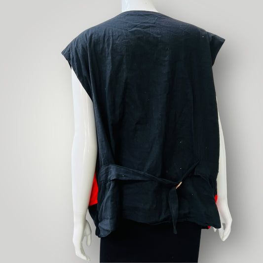 velvet / waistcoat / red + black / L/XL (3894815308243187400)