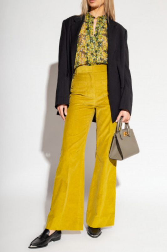 VICTORIA BECKHAM / 'alina' corduroys in chartreuse moss green / 10 (3894871318342725892)