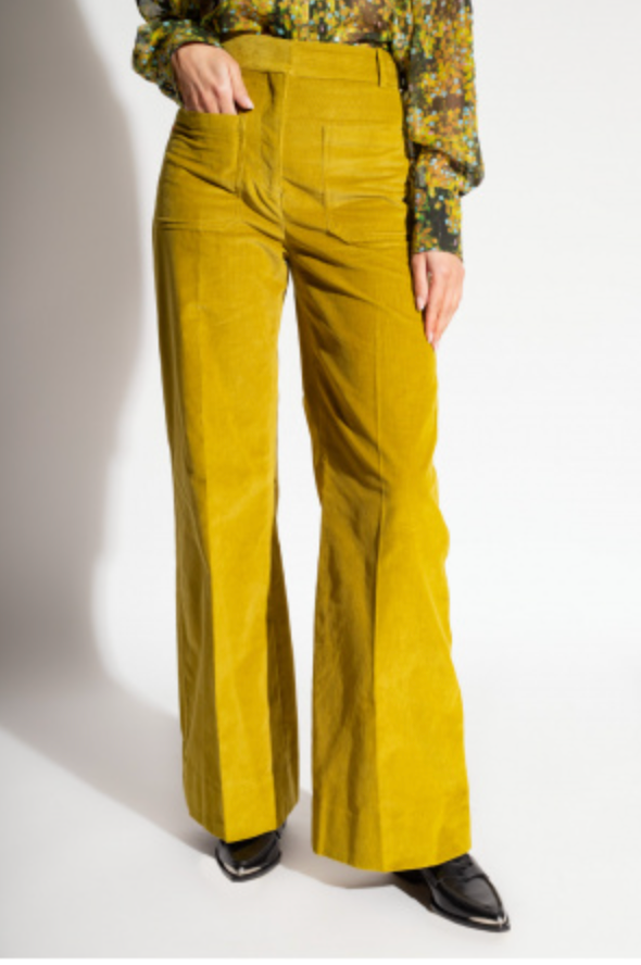 VICTORIA BECKHAM / 'alina' corduroys in chartreuse moss green / 10 (3894871320576368898)