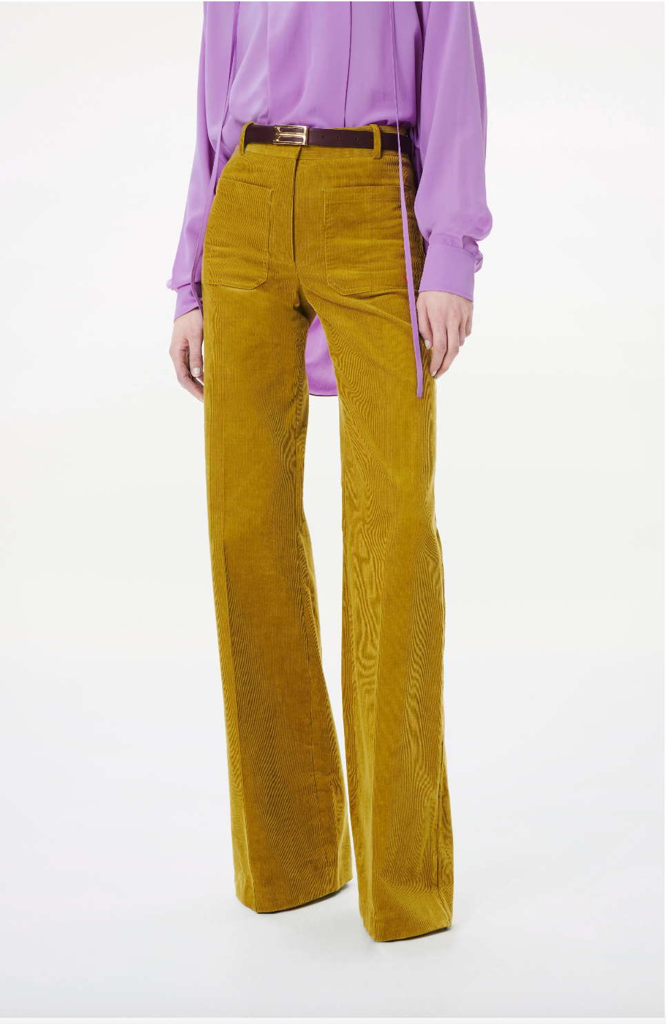 VICTORIA BECKHAM / 'alina' corduroys in chartreuse moss green / 10 (3894871334204956624)