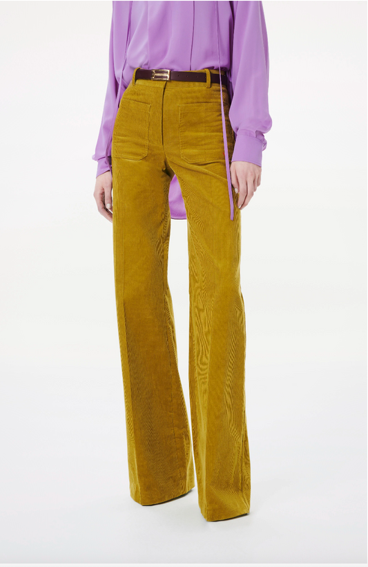 VICTORIA BECKHAM / 'alina' corduroys in chartreuse moss green / 10 (3894871334204956624)
