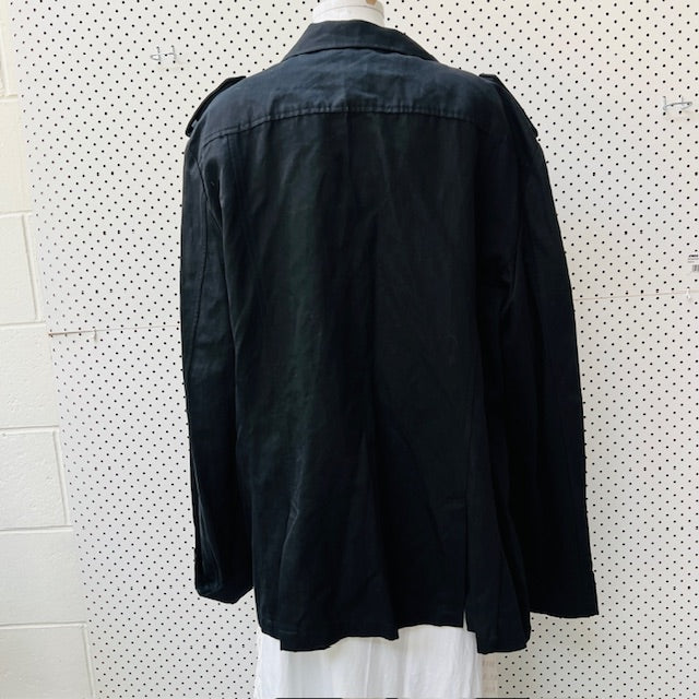 PELLIZZARO / linen blazer / 2xl / made in nz (3895305194166301784)