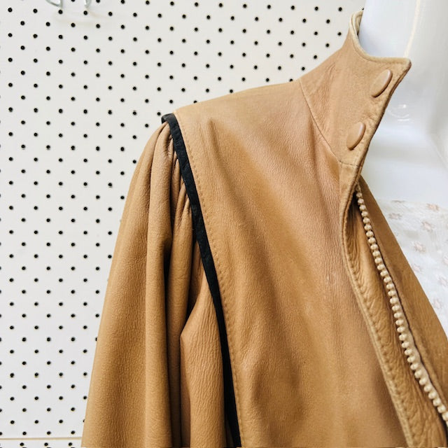1970s vintage / OUTBACK soft brown leather jacket / L / made in nz (3895305212145455968)